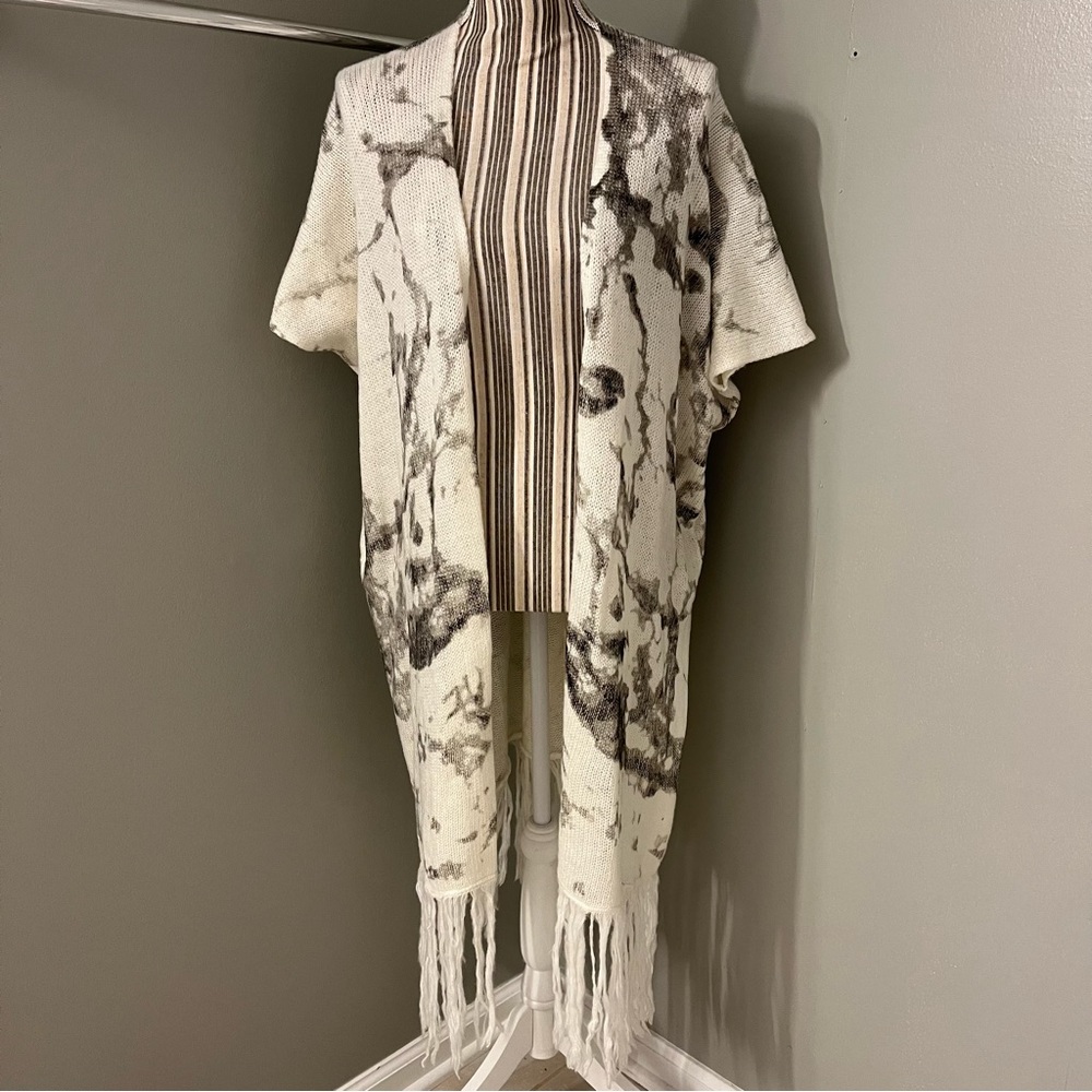 Wooden Ships Paola Buendia Boho Open Front Duster Cardigan Mohair Wool S/M